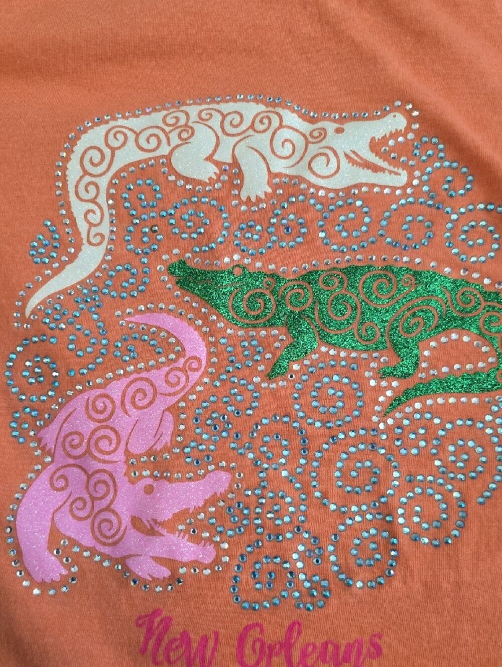 Kids Orange New Orleans Gator Graphic Tee - Picture 5 of 6